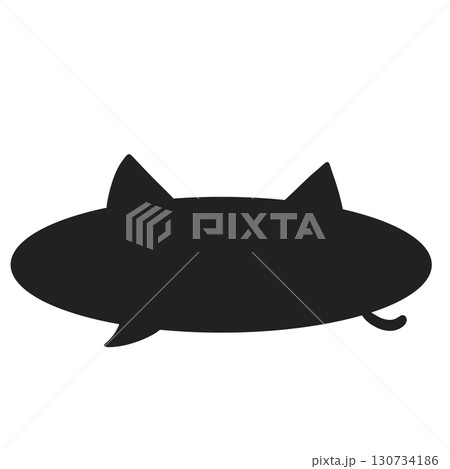 吹き出し 黒色 黒猫 猫 シンプル 吹き出し 黒色 黒猫 猫 シンプル 130734186