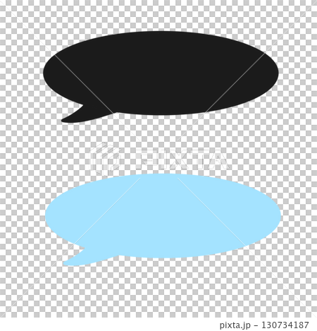 Speech bubble black light blue simple Speech bubble black light blue simple 130734187