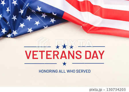Beige background with American flag. Beige background with American flag. 130734203