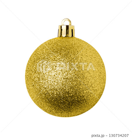 Golden Christmas ball on white background Golden Christmas ball on white background 130734207