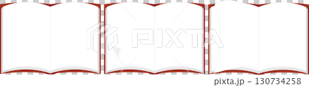 A set of open, moving, red, plain books 130734258