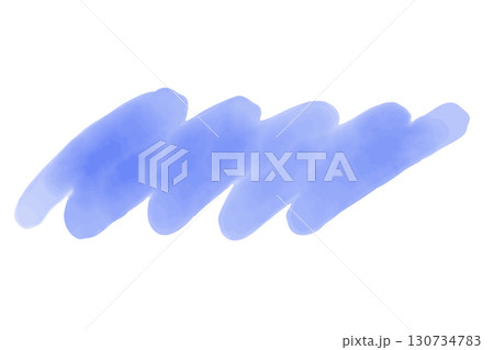 水彩風のアンダーラインイラスト　青 130734783