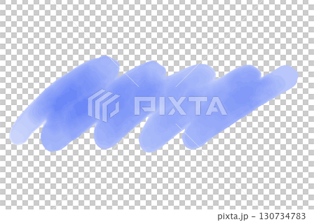 水彩風のアンダーラインイラスト　青 130734783