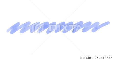 水彩風のアンダーラインイラスト　青 130734787