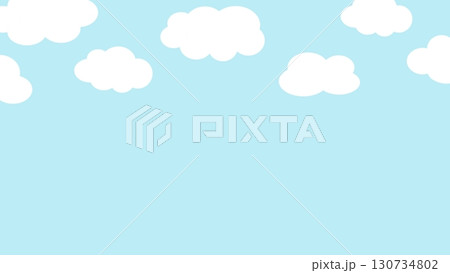 キュートでポップな雲と空の背景 130734802