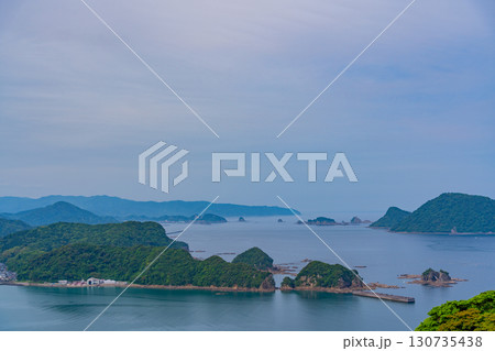 【宮崎県日南市】ジャカランダの森（有用植物園）から眺める外浦の海 130735438