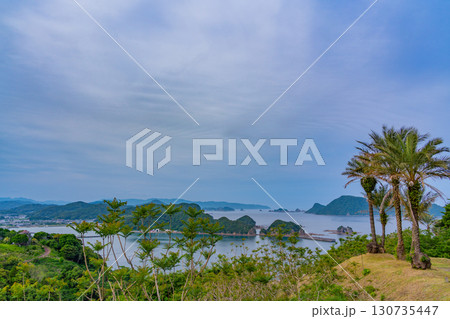 【宮崎県日南市】ジャカランダの森（有用植物園）から眺める外浦の海 130735447