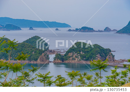 【宮崎県日南市】ジャカランダの森（有用植物園）から眺める外浦の海 130735453