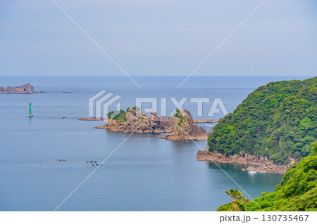 【宮崎県日南市】ジャカランダの森（有用植物園）から眺める外浦の海 130735467