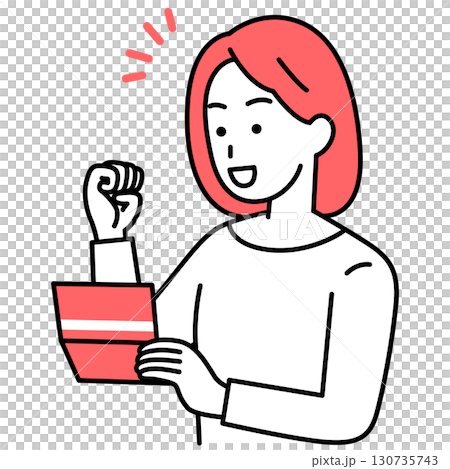 A young woman who is happy to see her bankbook 130735743