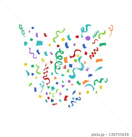 Colorful Confetti Burst Party Celebration free vector illustartion	 130735839