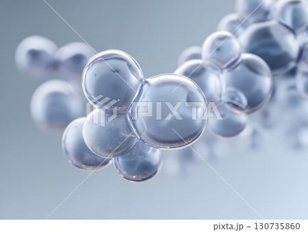 Transparent Shiny Bubbles Cluster with Soft Glow 130735860