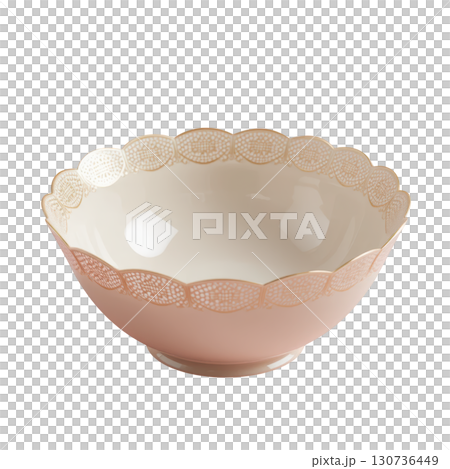 Elegant Pink Bowl with Intricate Gold Lace Design for Serving Food or Decoration Elegant Pink Bowl with Intricate Gold Lace Design for Serving Food or Decoration 130736449
