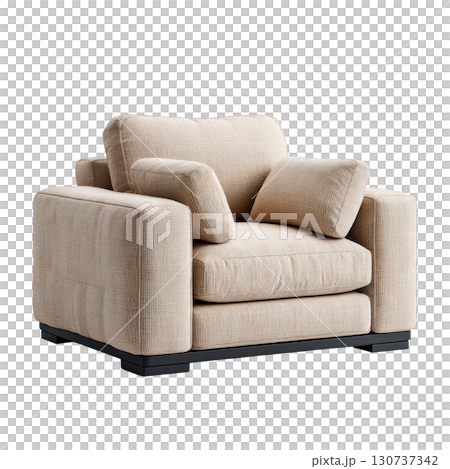 Cozy and Stylish Upholstered Armchair with Soft Fabric in Neutral Tones for Modern Living Room Decor Cozy and Stylish Upholstered Armchair with Soft Fabric in Neutral Tones for Modern Living Room Decor 130737342