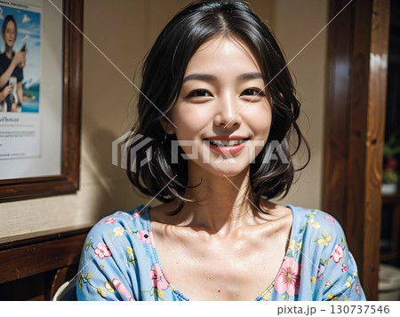 田舎の家に移住した中年の女性 130737546