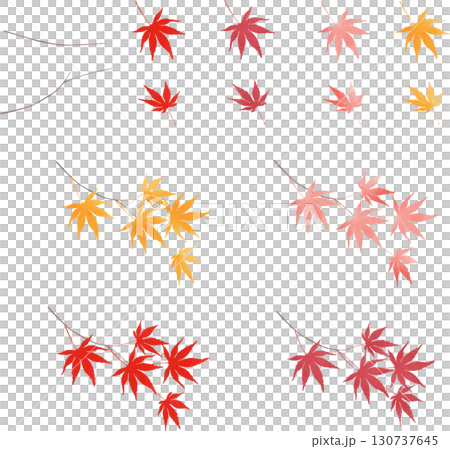 和風紅葉の素材 130737645