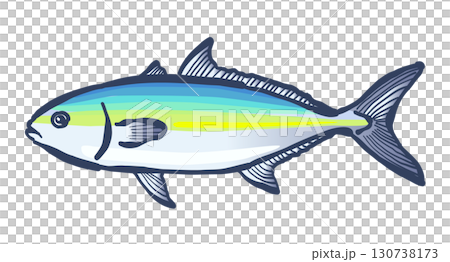 魚「黃尾魚」的毛筆畫 魚「黃尾魚」的毛筆畫 130738173