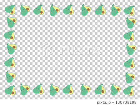 Cute avocado border, A4 paper frame background  130738199