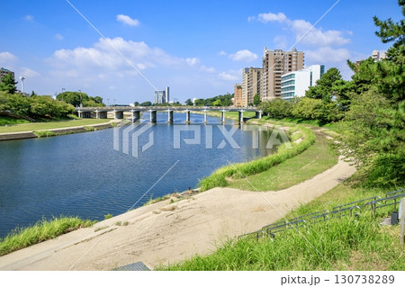 岡崎市、殿橋と康生町の街並み 岡崎市、殿橋と康生町の街並み 130738289