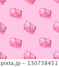 Seamless pattern with pink handbags on light pink background 130738451