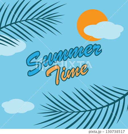 Summer time logo vector design, enjoy your holidays. 130738517