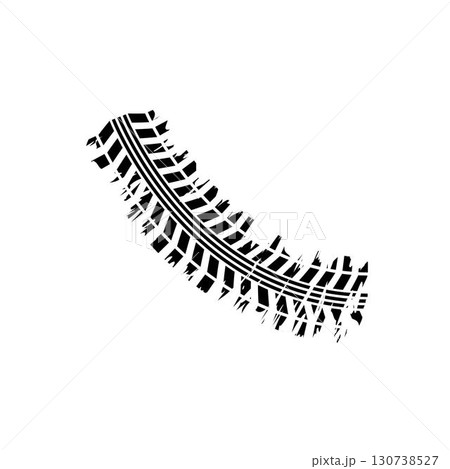 Auto tire tread grunge element. Car and motorcycle tire pattern, wheel tyre tread track. 130738527