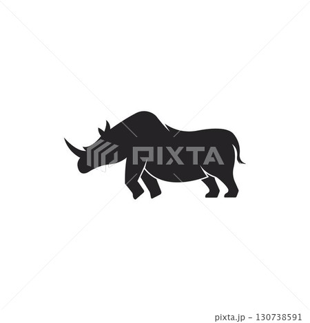 Rhino illustration logo silhouette vector 130738591