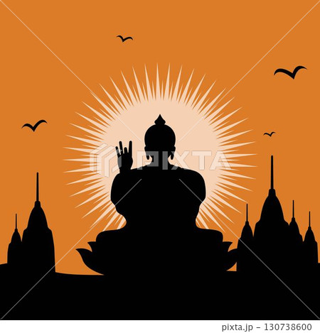 Buddha statue logo vector flat design Buddha statue logo vector flat design 130738600
