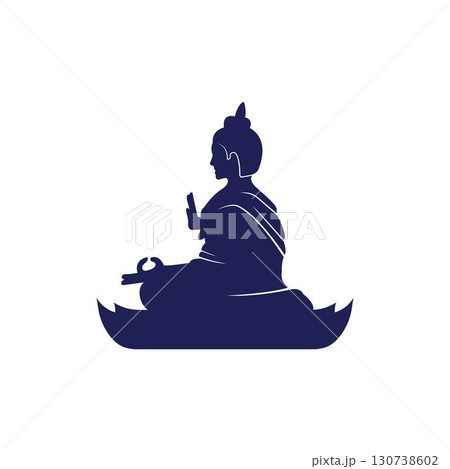 Buddha statue logo vector flat design 130738602