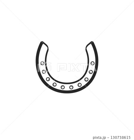 Horseshoe logo icon vector flat design template 130738615
