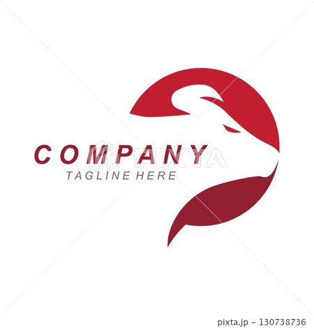 Bull horn logo vector template 130738736
