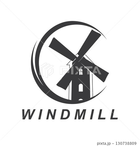 Windmill logo vector flat design 130738809