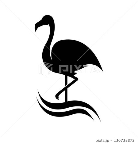 Flamingo logo ilustration vector 130738872