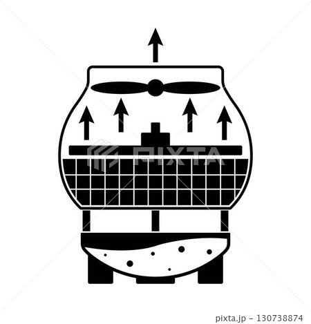 water cooling tower system daigram illustration 130738874