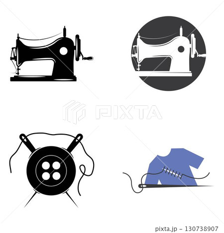 Tailor or textile logo vector flat design template 130738907