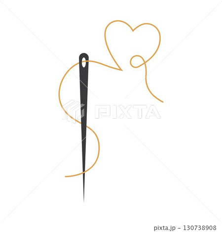 Thread needle illustration vector flat design Thread needle illustration vector flat design 130738908
