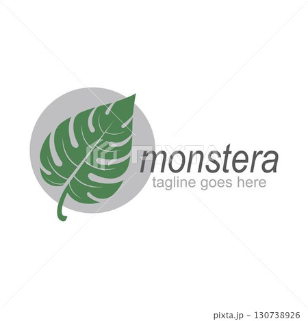 Monstera leaf logo vector design 130738926