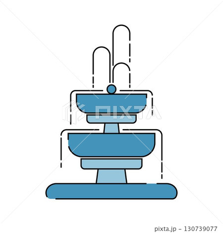 City fountain line icon vector flat design City fountain line icon vector flat design 130739077