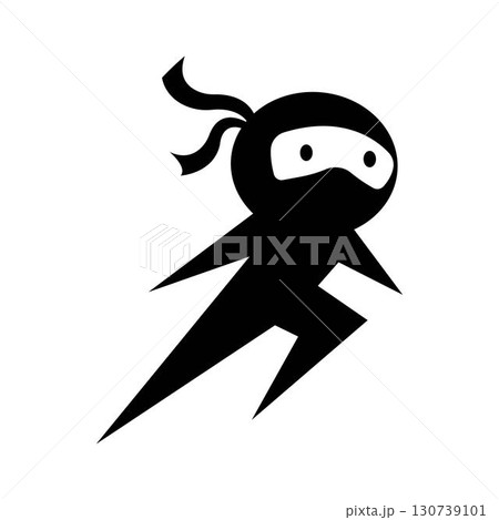 Ninja illustration logo vector template 130739101