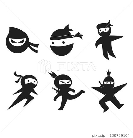Ninja illustration logo vector template Ninja illustration logo vector template 130739104