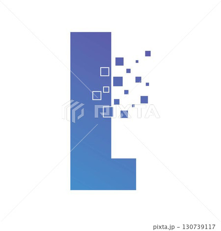 Initial letter alphabet pixel style logo vector 130739117