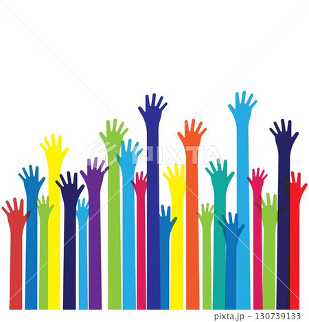 Hands up background ilustration vector Hands up background ilustration vector 130739133