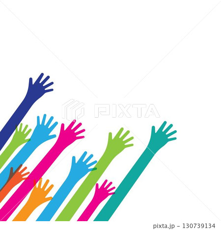 Hands up background ilustration vector Hands up background ilustration vector 130739134