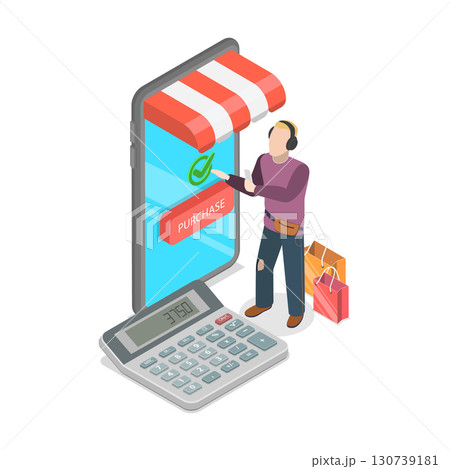 3D Isometric Flat Vector Illustration of Wireless Network Infrastructure, 5g Communication. Item 1 130739181