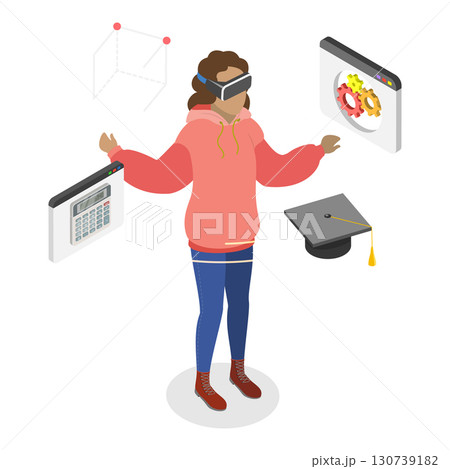 3D Isometric Flat Vector Illustration of Virtual Reality Technologies, Future Innovations. Item 1 130739182