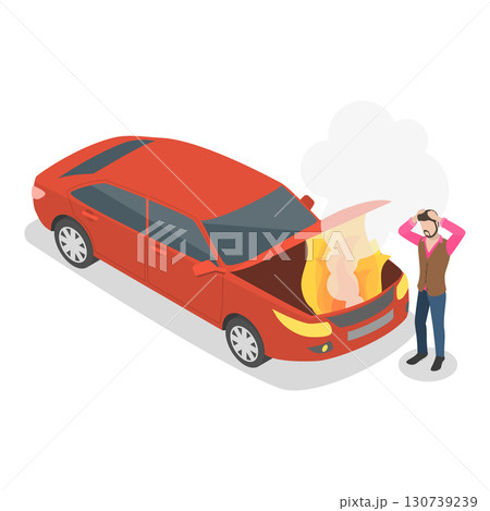 3D Isometric Flat Vector Illustration of Accidents On Road, Transport Vehicles Emergency. Item 4 3D Isometric Flat Vector Illustration of Accidents On Road, Transport Vehicles Emergency. Item 4 130739239
