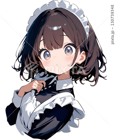 可愛いメイドの女の子 130739348