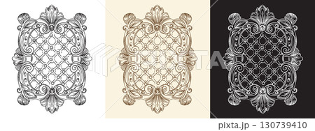 Hand drawing design element openwork lattice set illustration Hand drawing design element openwork lattice set illustration 130739410