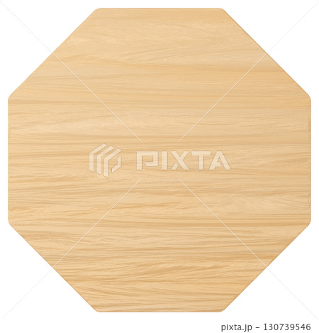 3D素材_木製プレート_八角形_黄色 3D素材_木製プレート_八角形_黄色 130739546