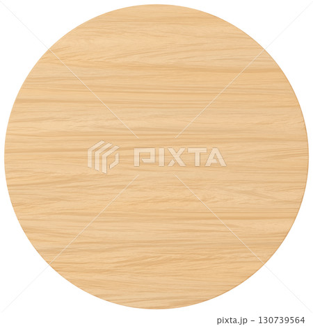 3D素材_木製プレート_丸_黄色 130739564